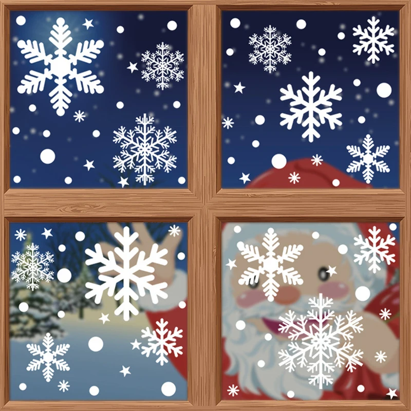 1 Blatt Frohe Weihnachten Schneeflocke Fenster Glas Aufkleber Winter Frohes Neues Jahr Zuhause Schlafzimmer Wohnzimmer Dekoration Party Supplies