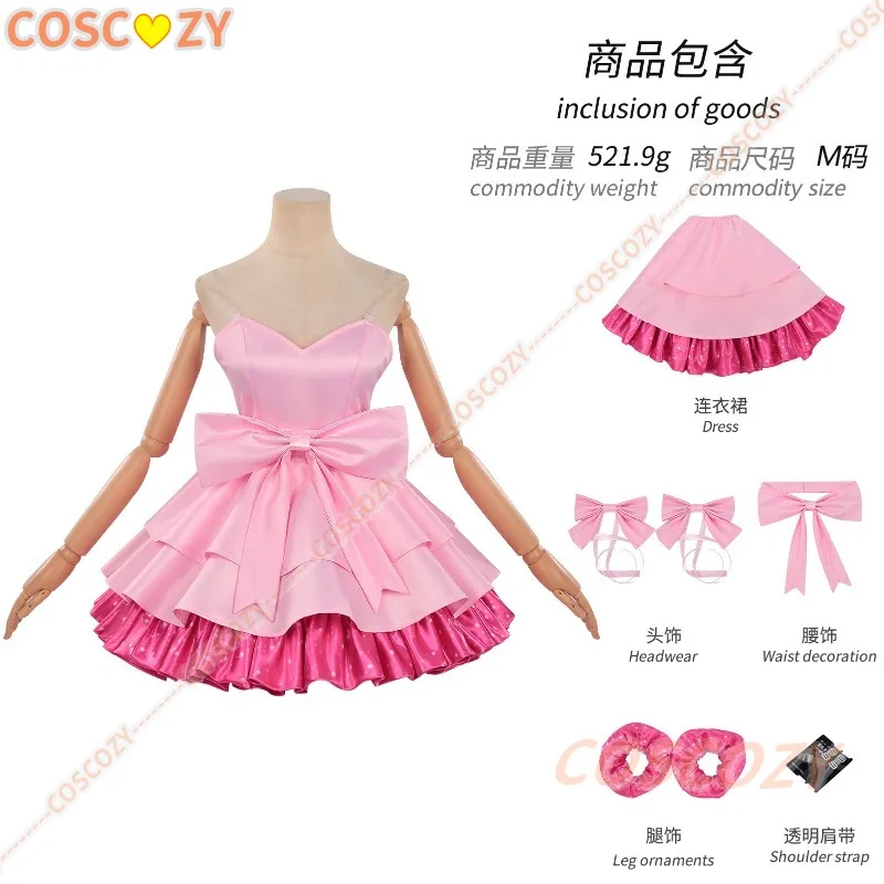 Anime Zombie Stage Mizi Cosplay Costume Wig Pink Dress Outfit Mask Headwear Alien Stage Sua Halloween Party for Women Role Play
