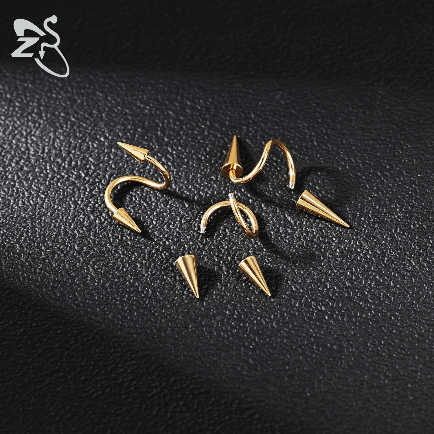 ZS 1 PC 16G Stainless Steel Twisted Nose Ring For Men Women Cone Spike Spiral Helix Cartilage Rings Lip Eyebrow Piercing Jewelry