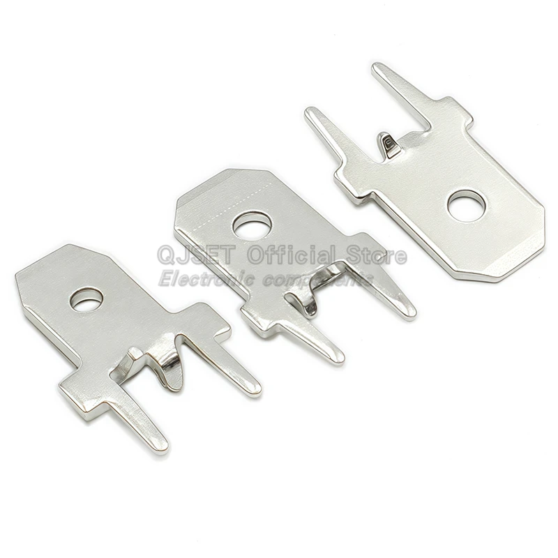 100 Uds 2,8mm 4,8mm 6,3 MM conector Terminal PCB inserto de soldadura PCB soldadura terminal inserción palanca enchufe bloque de terminales 0,8mm 2P