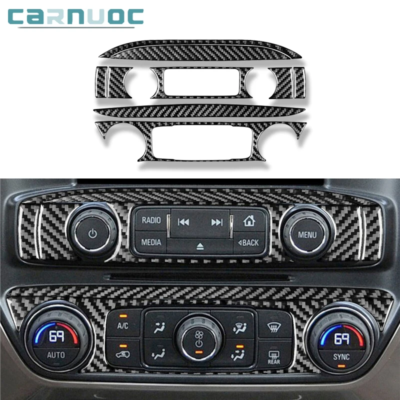 

For Chevrolet Silverado 1500/GMC Sierra 1500 2014-2018 Carbon Fiber Center Console Stickers Car Styling Interior Accessories