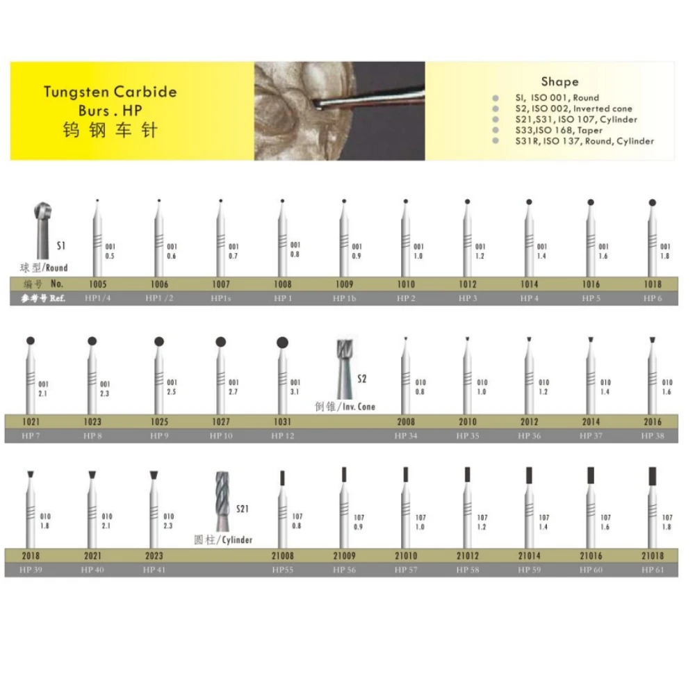 

2 Pieces Dental Tool HP Tungsten Carbide Burs Polisher Trimming Drill Dental Carbide Bur Dentist Lab Materials