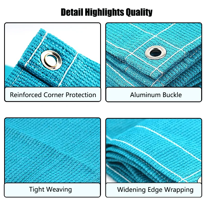 90% Lake Blue Sun Shade Cloth Family Garden Sun Shades Net Fabric Balcony Safety Privacy Screen Sunshade Net Terrace Safety Net