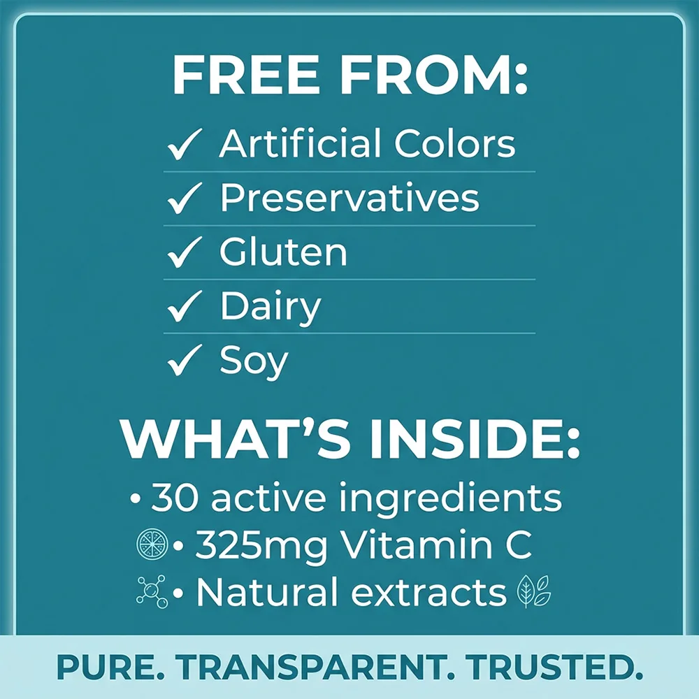 Immune Support Capsules with Elderberry, Garlic, Echinacea, Vitamin C & Zinc, Support Energy, Focus & Overall Body Wellness