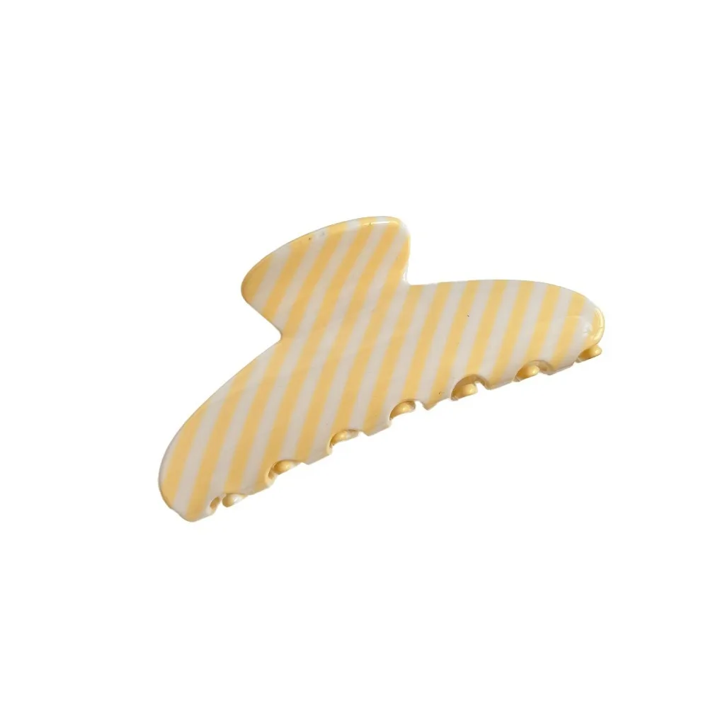 

Creative Korean Style Striped Hair Claw Headwear Geometry Acetate Claw Clip Crab Clip Large Acetic Acid Shark Clip Travel