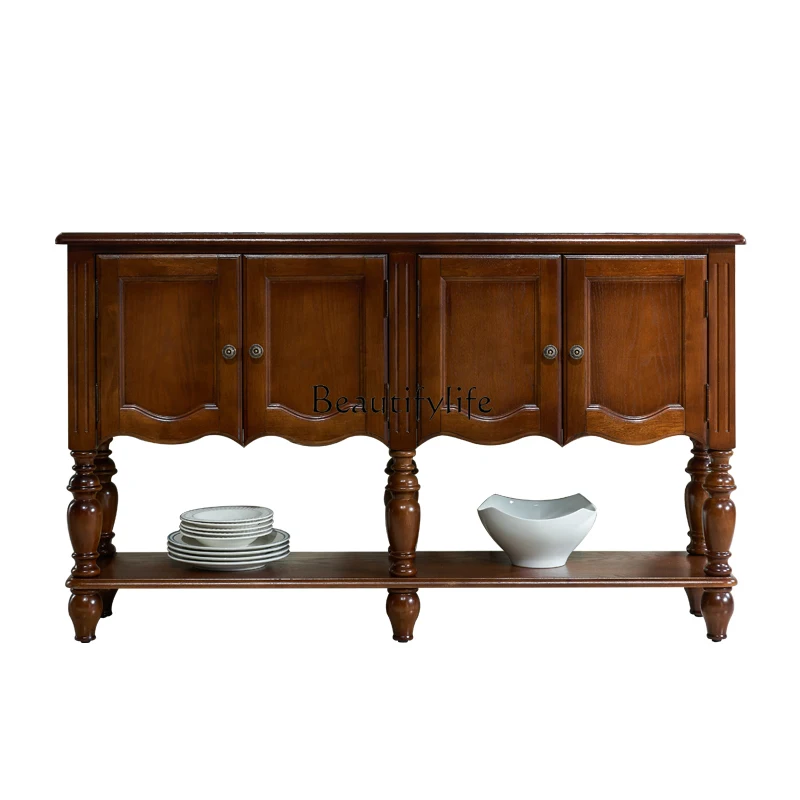 

American all-solid wood porch cabinet, entrance corridor against the wall, entrance table, European living room, dining side