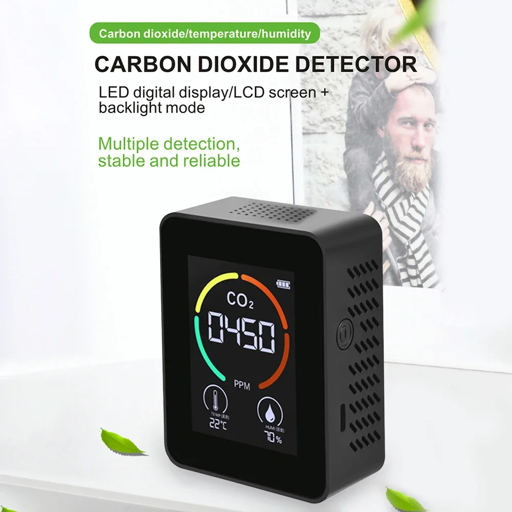 CO2 Air Detector Carbon Dioxide Detector Agricultural Production Greenhouse CO2 Monitor White Semiconductor Detection Co2 Sensor