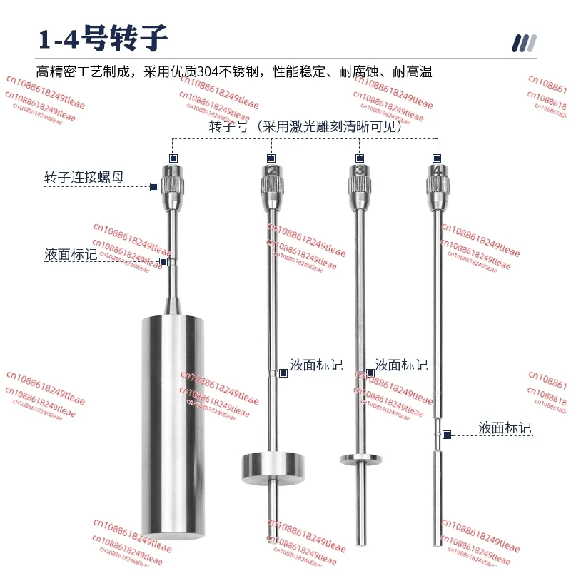 

Viscometer Rotor types 1- 4 # rotor apply to NDJ-1 NDJ-4 NDJ-5S NDJ-8S NDJ-9S Viscometer