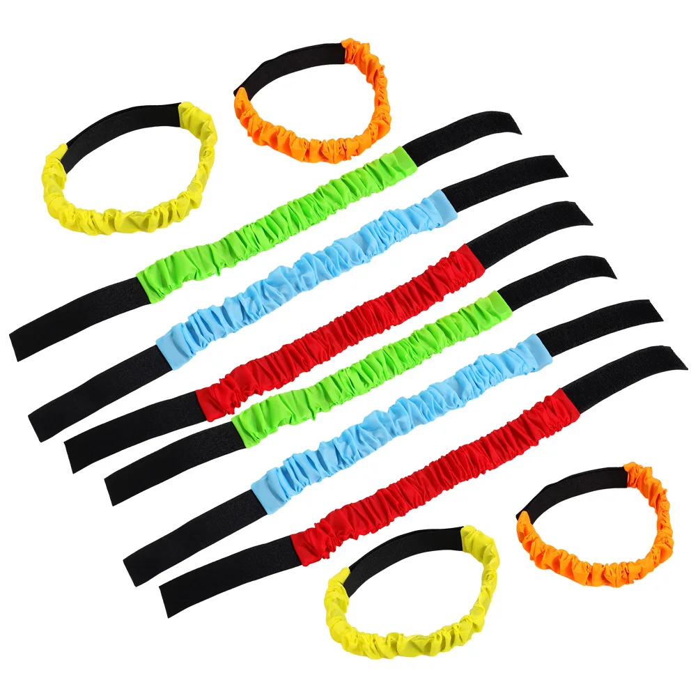 

10pcs Three legged Race Bright Color Leg Straps Elastic Tie Ropes Fit Adults Kids Washable Fun Activities