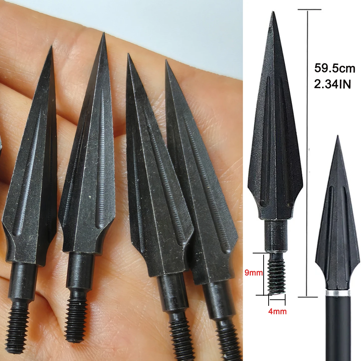 Puntas de Caza de 120 Grains, Puntas Metálicas para Arco y Flecha, para Ballesta y Arco Compuesto, Arco Recurvo, 6/12/24 Unidades