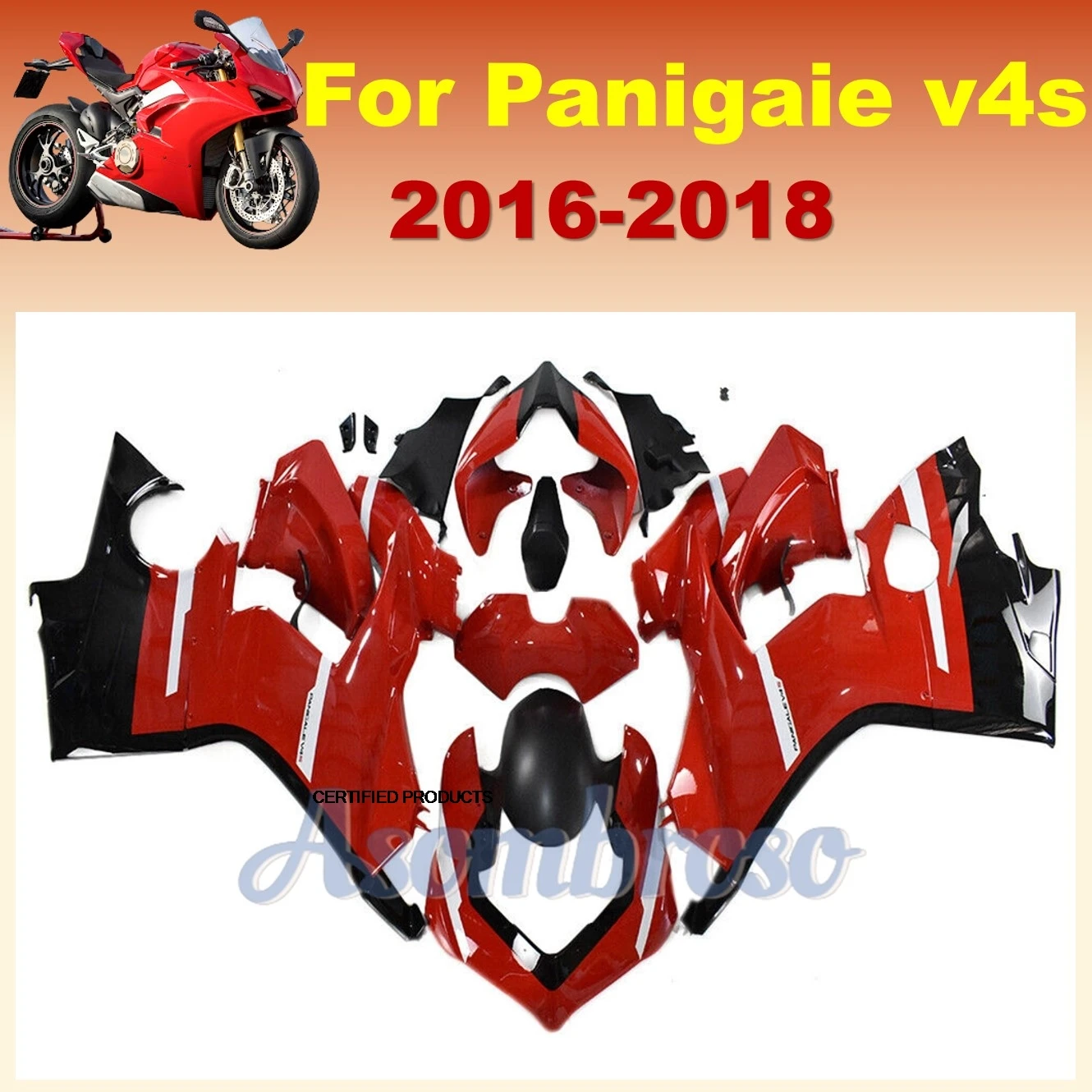 New Motorcycle Full Body Fairings Fit For Ducati Panigale V4 V4S 2018 2019 2020 2016 v 4s 16 17 19 18 Red Fairing kit