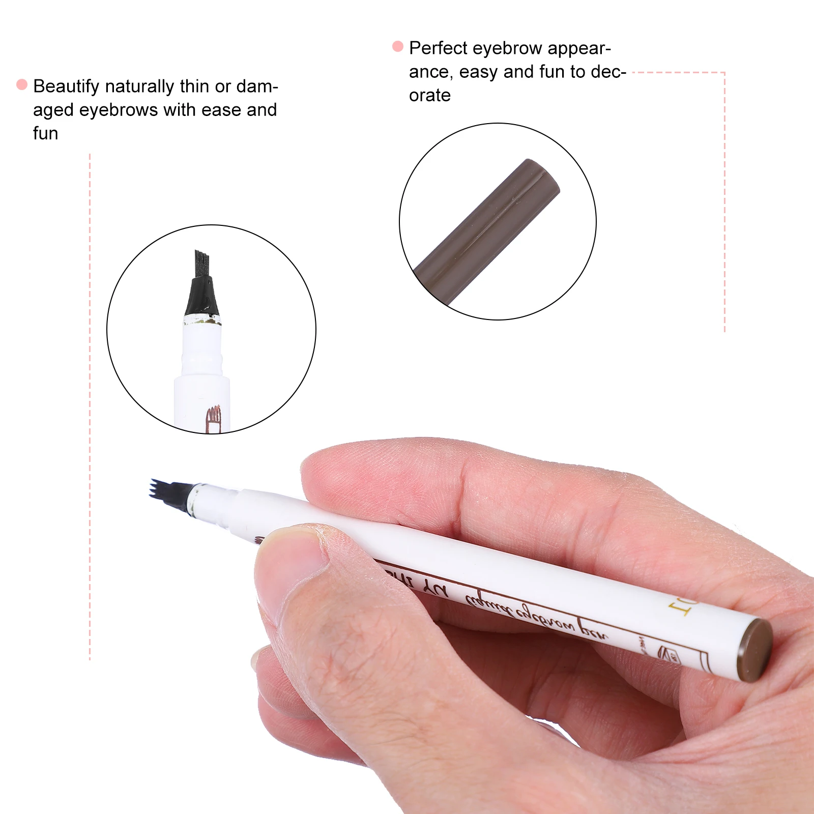 Juego de lápices de maquillaje para cejas, 2 uds., con punta de microtenedor, línea ultrafina, precisión, resistente al agua, de larga duración, Ideal para principiantes y