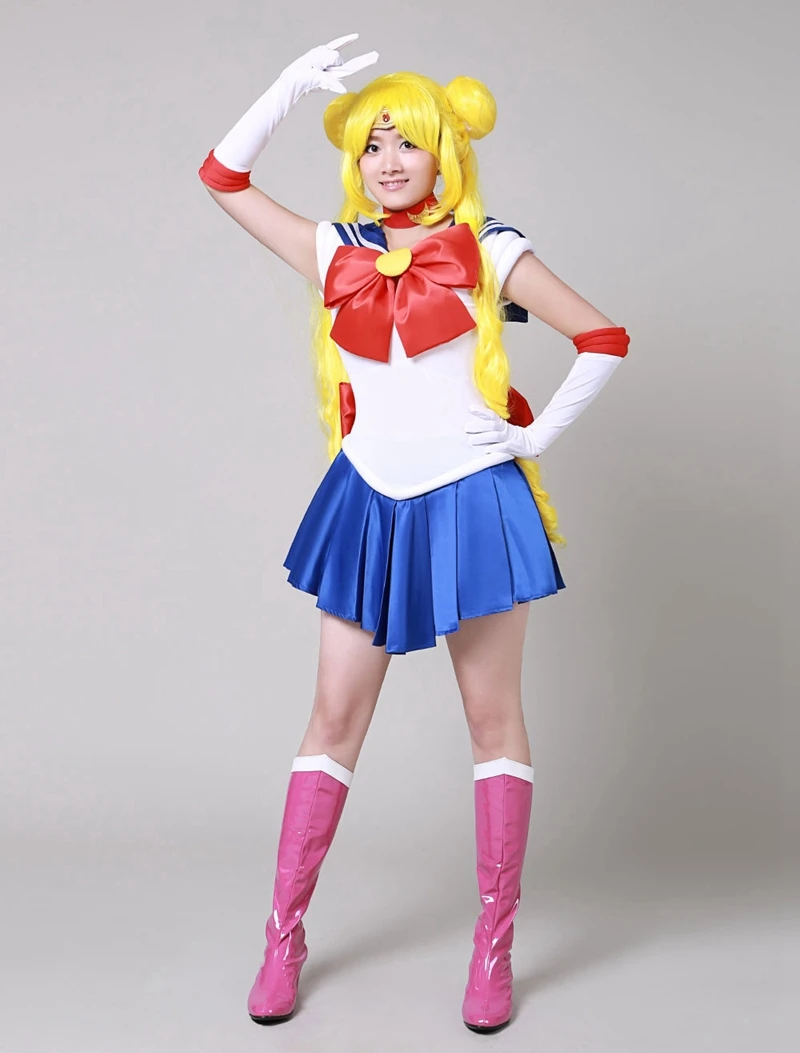 Anime Seemann Mond Cosplay Kostüm Tsukino Usagi Frauen Mädchen Kleid Outfits Halloween Karneval Party Phantasie Party Set