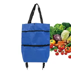 Small Pull Cart Portable Shopping Food Organizer Trolley Bag On Wheels Bags Folding Buy Vegetables Bag With Wheels Shopping Bag