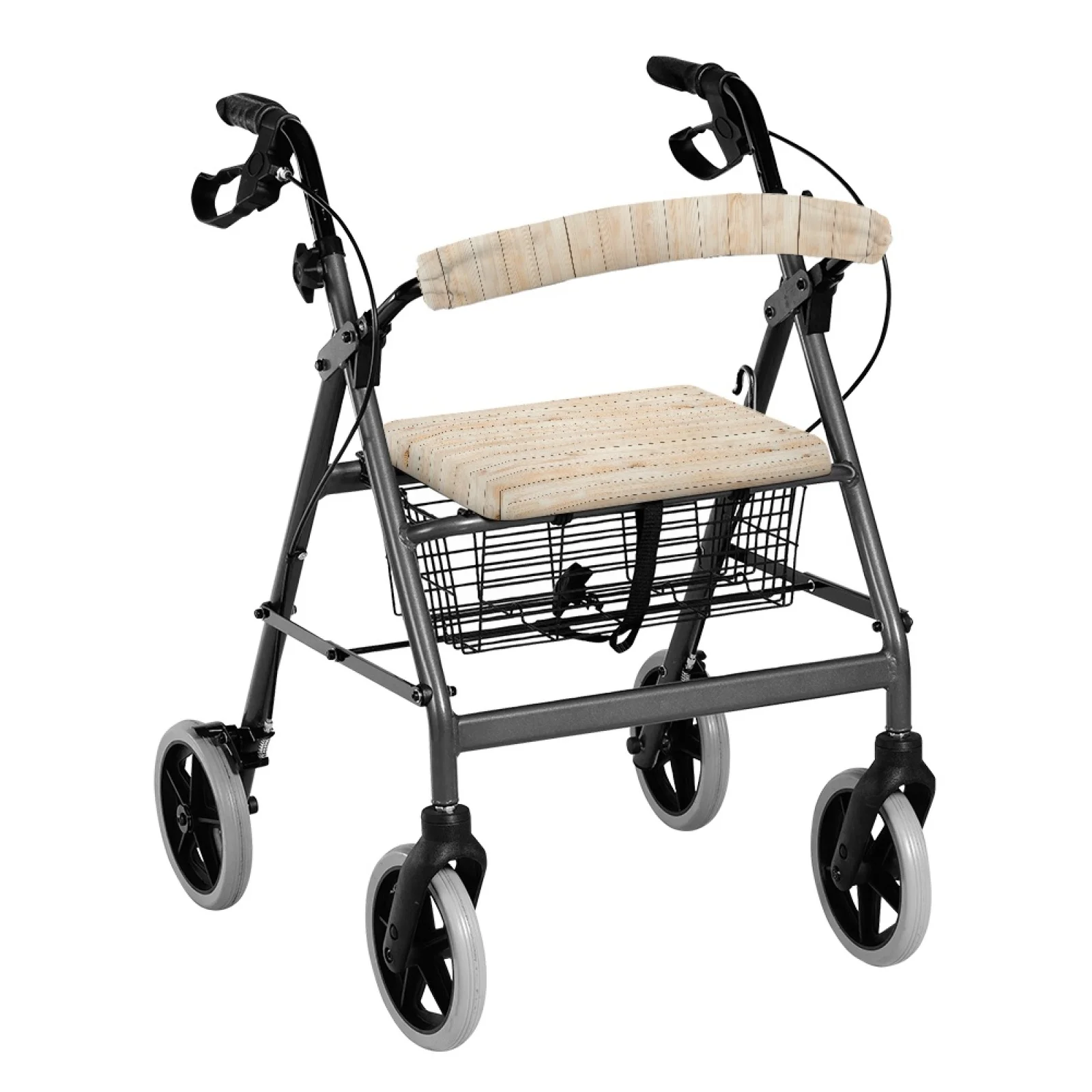 Coloranimal Wood Striped Print 2PCS Walker Cover Polyester Walker Seat Cover for Family