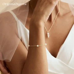 Gold Filled Bracelet Handmade Pearl Jewelry Natural Freshwater Pearl Bracelets Boho Charms Vintage Cheville Anklets For Women