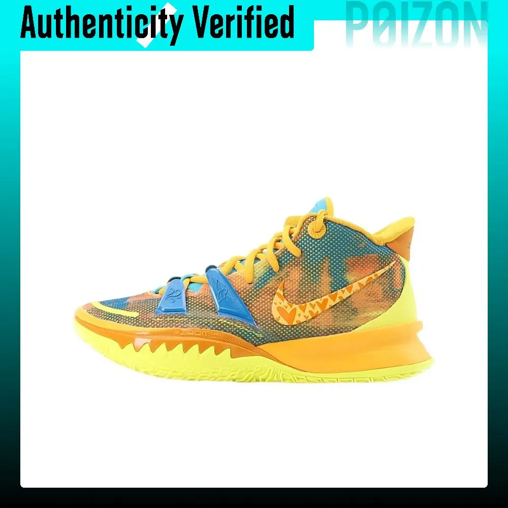 Nike Kyrie 7 Basketball Shoes Unisex Mid Top Yellow/Orange/Blue DO5360-901