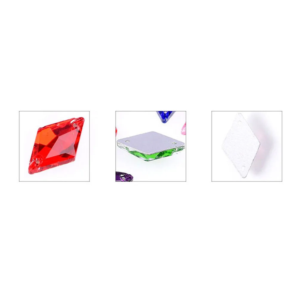 

28Pcs Rhombus Crystal Glass DIY Jewelry Materials for Wedding Dress Clothing Bag Necklace Bracelet Accessories Colorful Handmade