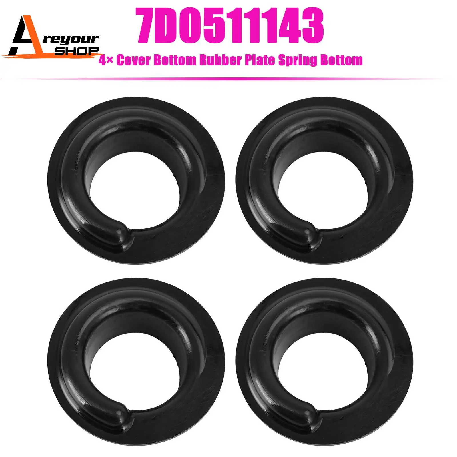 

4× нижняя резиновая пластина крышки, нижняя часть пружины для VW Bus T4 7D0511143
