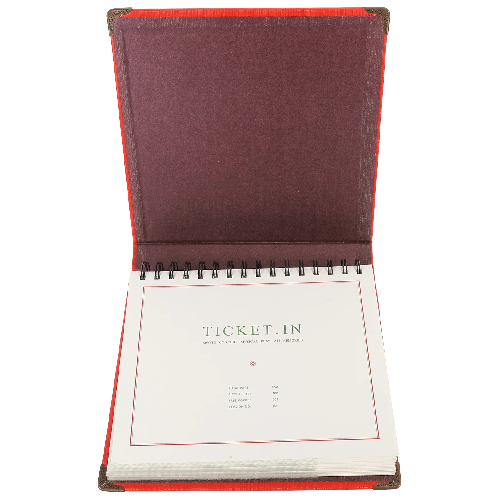 

Ticket Book Bill Collection Album Red Paper Storage Pocket Movie Concert Travel Tickets Organizer Photo Keepsake