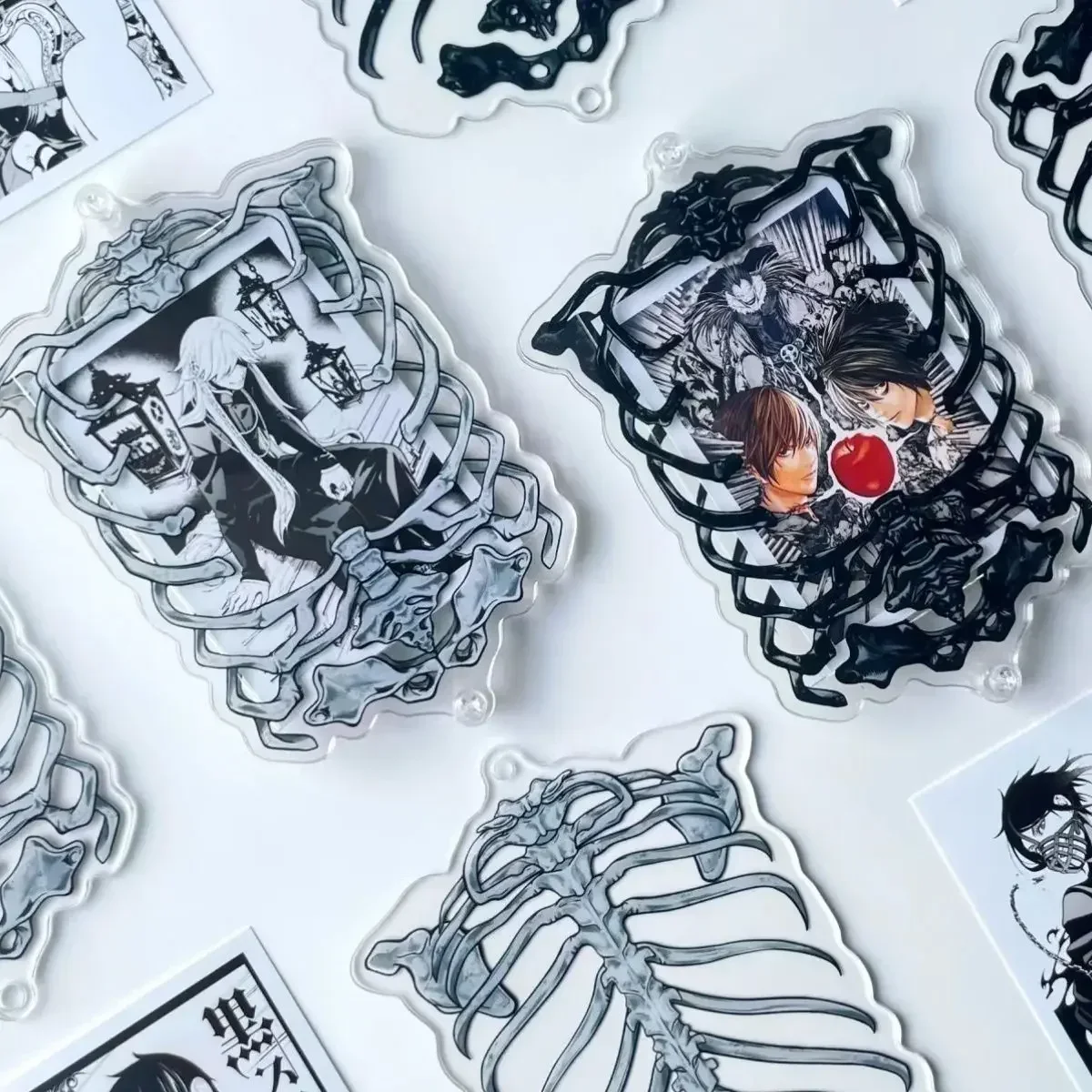 3 بوصة 5.5x8.5 سنتيمتر إطار صور صغير القوطية بطاقة Gumei إطار عرض أكريليك هيكل جمجمة إطار صور يمكن أن يستوعب حجم الصورة #1