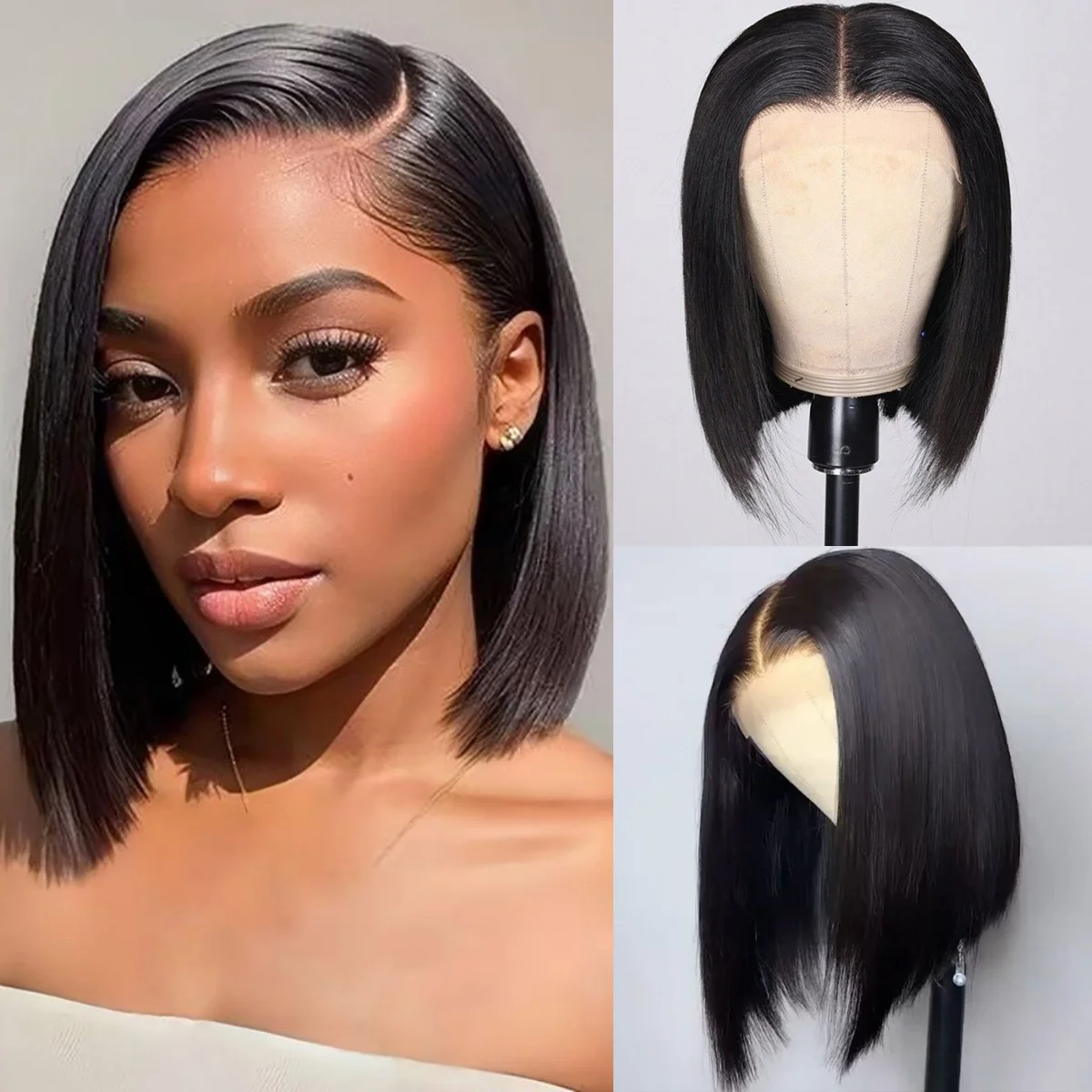 

Bone Straight Human Hair Bob Wigs 13x4 Full Lace Front Human Hair Wigs Transparent Lace Frontal Wigs Brazilian Human Hair Wig