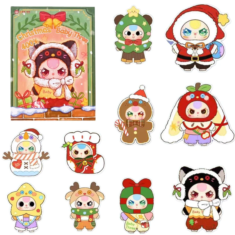 

Подлинная детская три рождественская серия, 400% виниловая плюшевая глухая коробка, настольное украшение, игрушки, кукла-сюрприз для девочек, рождественские подарки