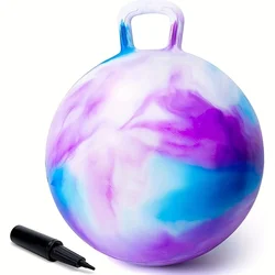 Hopping Toys for Kids, 18inch Bouncy Ball with Handle for Boys Girls , Inflatable Clouds Bounce Hopper Toy with Pump