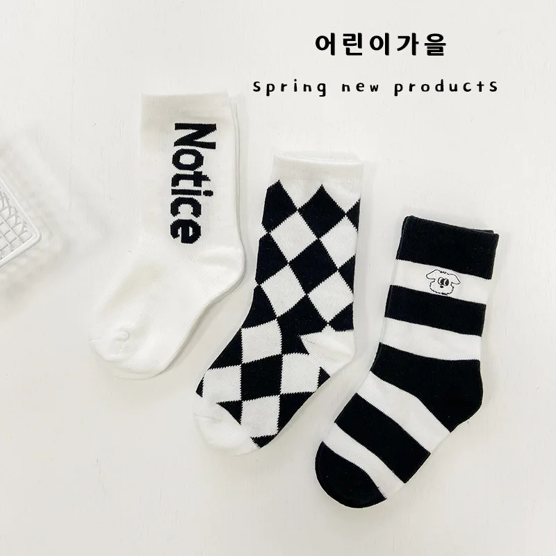 3 Pairs Socks Boys Girls Sport Socks Spring Calf Length 1-12Y Girls Socks Children Cotton Socks