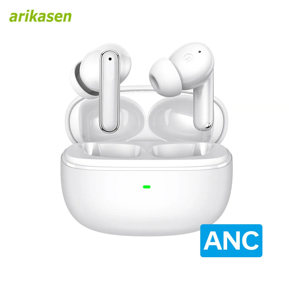 43dB Hybrid Active Noise Cancelling Earbuds Hi-Res Bluetooth 5.3 Earphones 4 Mics for Calls Powerful Sound Wiresss Headphones