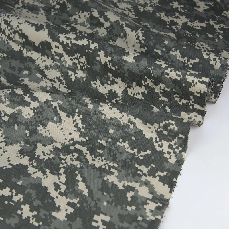 

1.48M Width ACU Camouflage Fabric US Army Digital Camo Cloth Gray Beige White Mosaic Polyester Cotton Twill Fabric