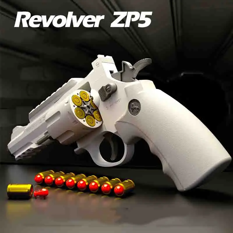 Children's New Year Gift Zp-5 Revolver Model Bullet Soft Bullet Toy Pistol Boy Outdoor Shooting Pistol