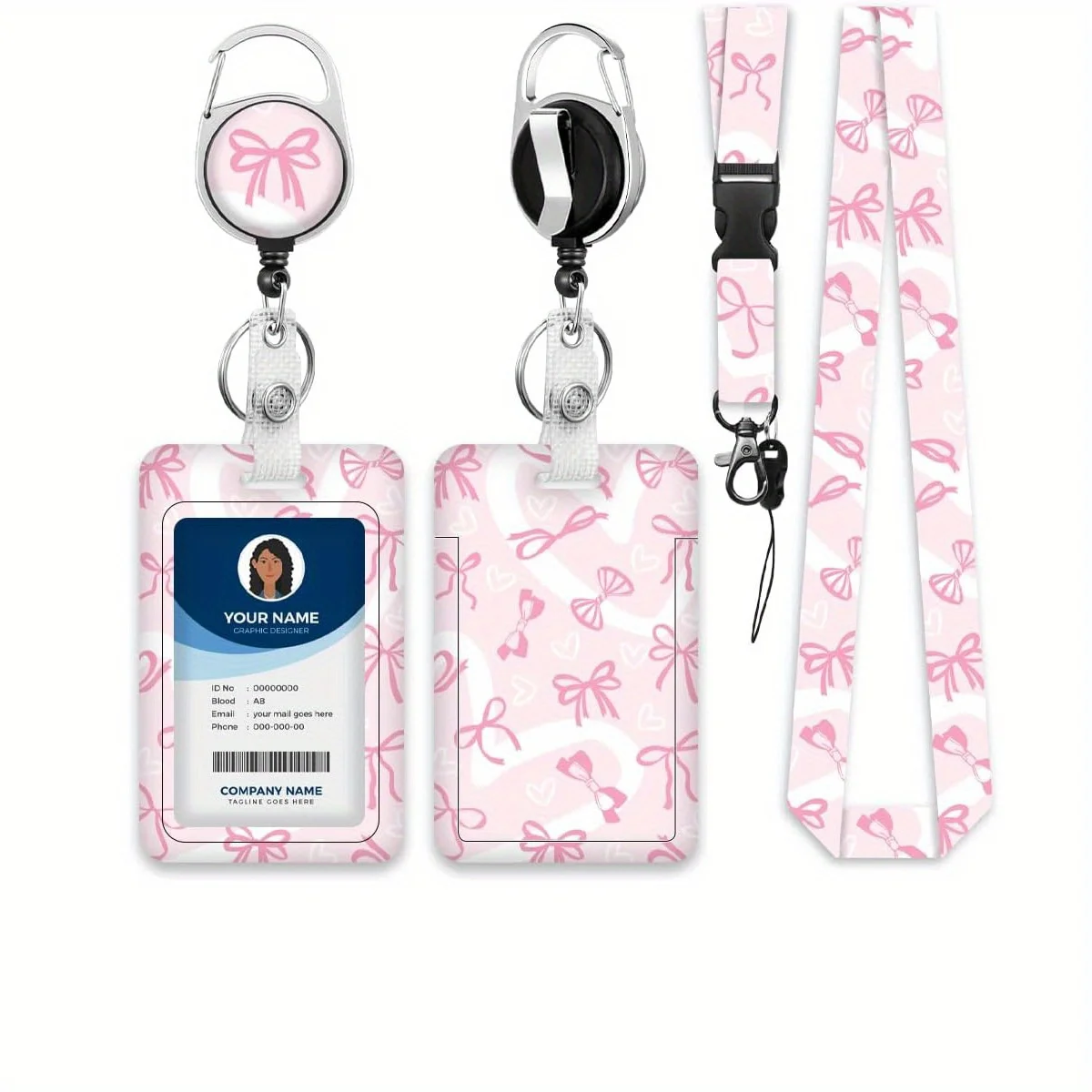 Smycze do identyfikatorów dla kobiet, urocze smycze dla nauczycielek z klipsem do identyfikatora, wysuwany brelok do kluczy, wytrzymały zwijacz do identyfikatora.