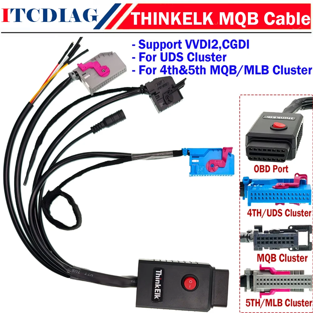 

ThinkElk 3in1 MQB MLB UDS кабель тестовой платформы кабель приборной панели для V-w 4/5th Cluster для Audi A6 A8 A4 Q5 Q7 MLB 12V кабель питания
