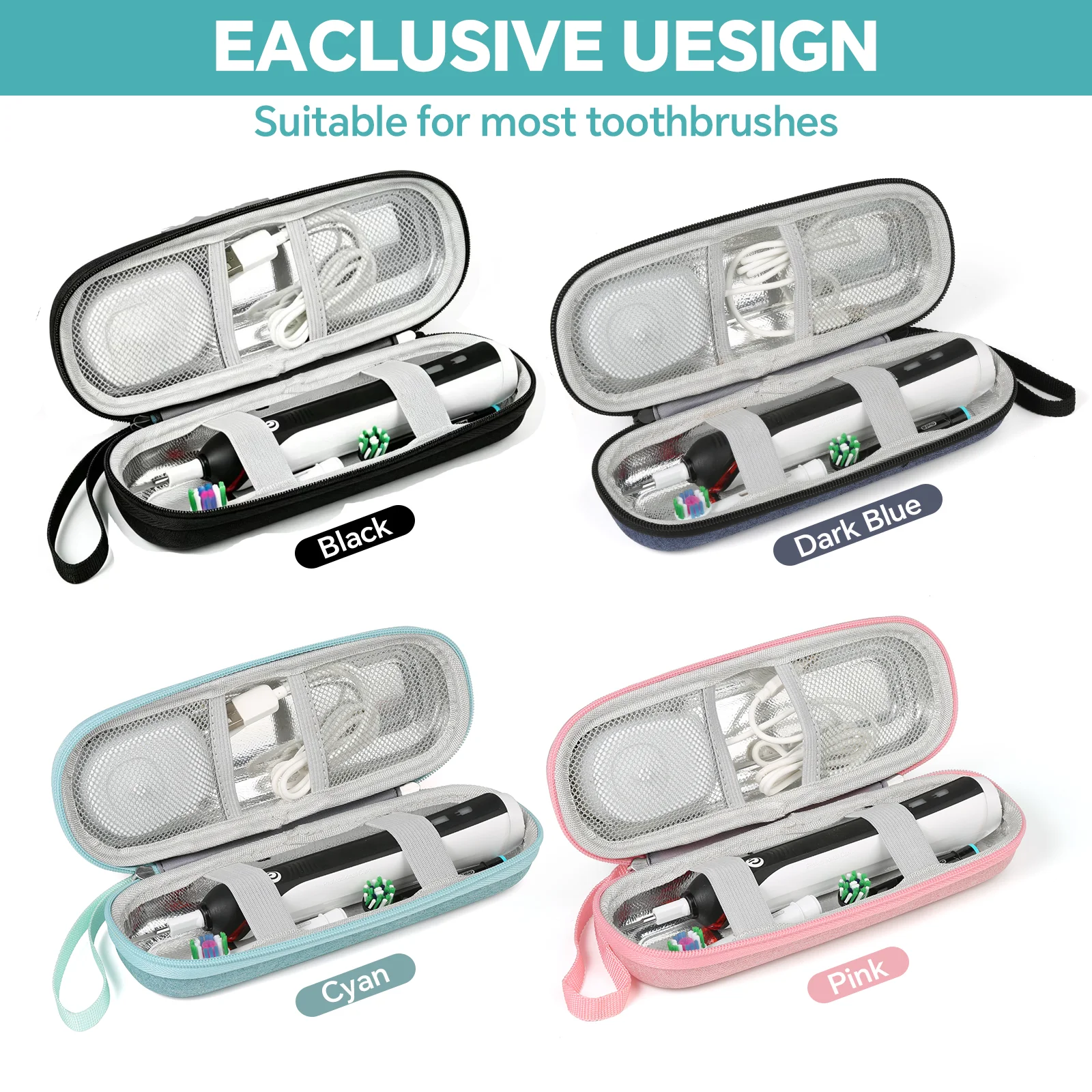Estojo de Viagem para Escova de Dentes Oral-B/Oral-B Pro 1000 1500 5000 7000 7500 6000 9600/ Philips Sonicare Bolsa de Armazenamento Dura Portátil