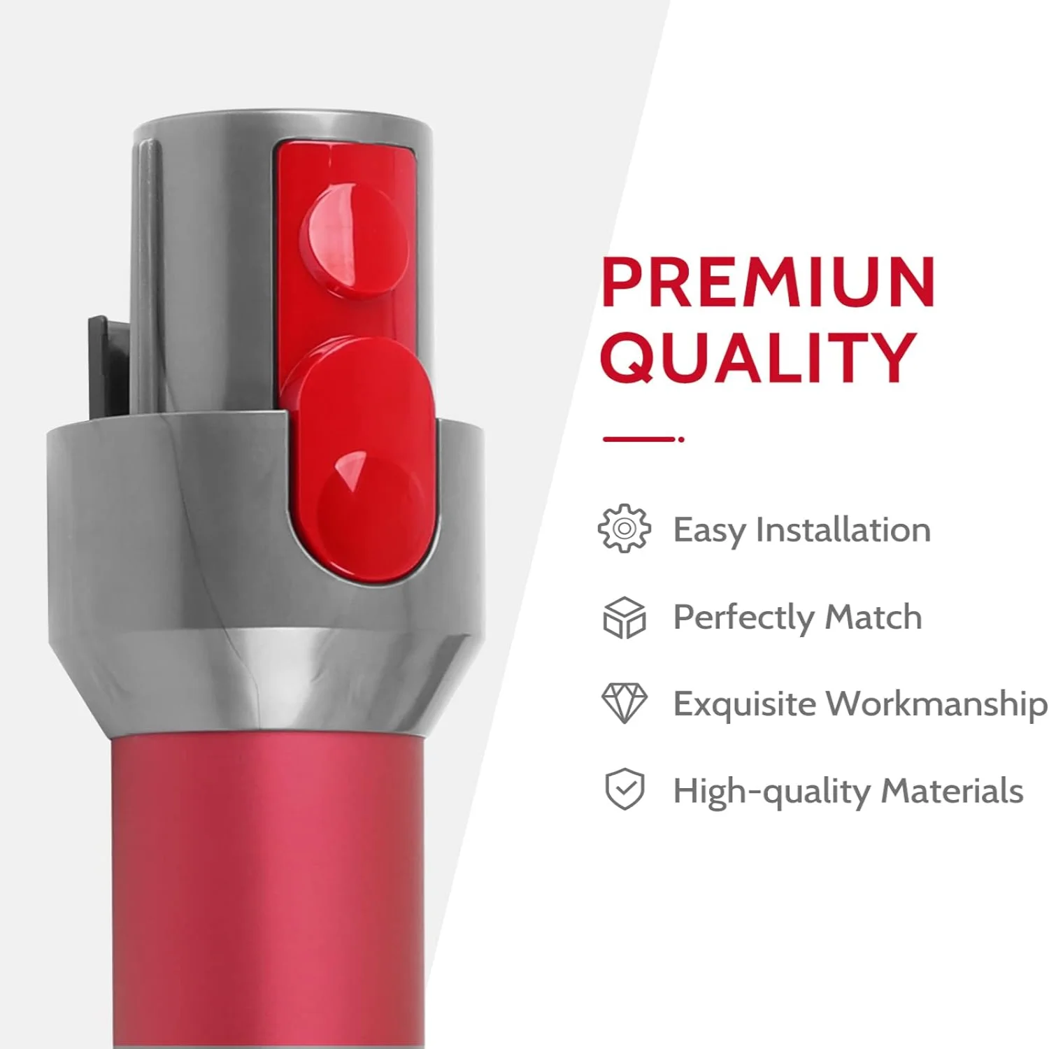 Confezione da 2 tubi per bacchetta/pulsante per linguetta di chiusura con clip per testina detergente compatibile con aspirapolvere V8 V10 V11 V15, bacchetta/strumento di illuminazione ma