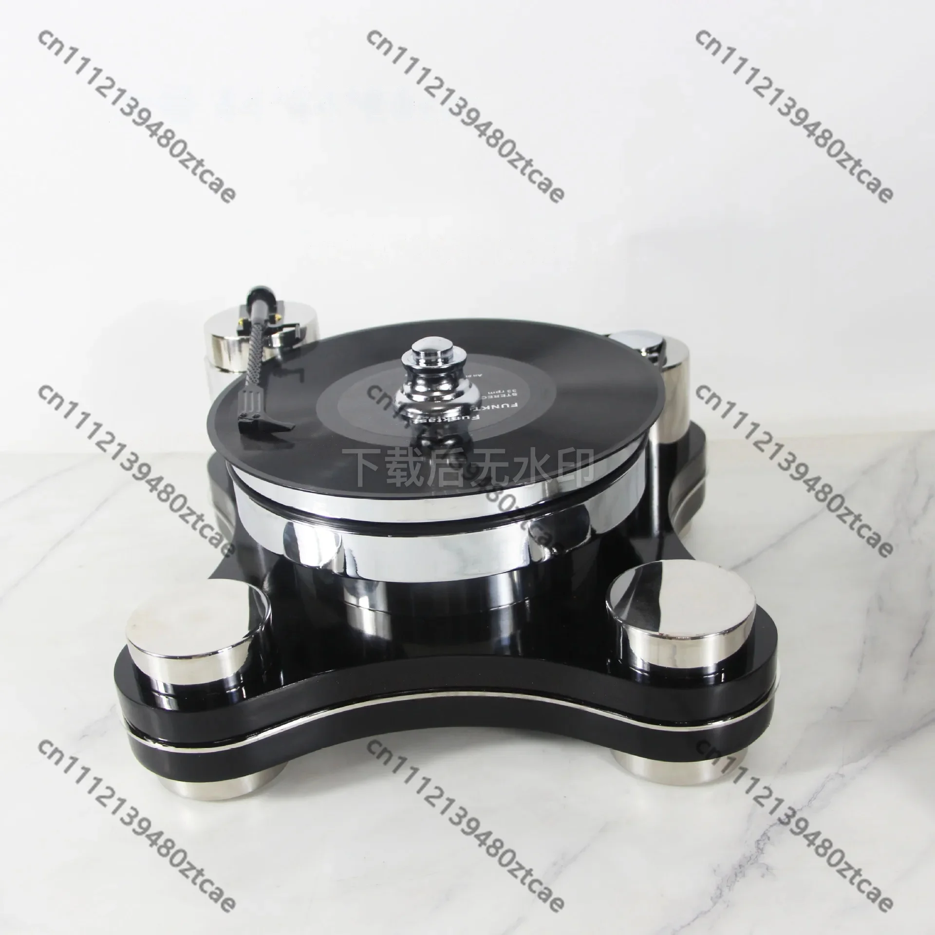 Modern Minimalist Stainless Steel Vinyl Record Player Model Desktop Ornament Living Room Clubhouse Interior Decor Accessories