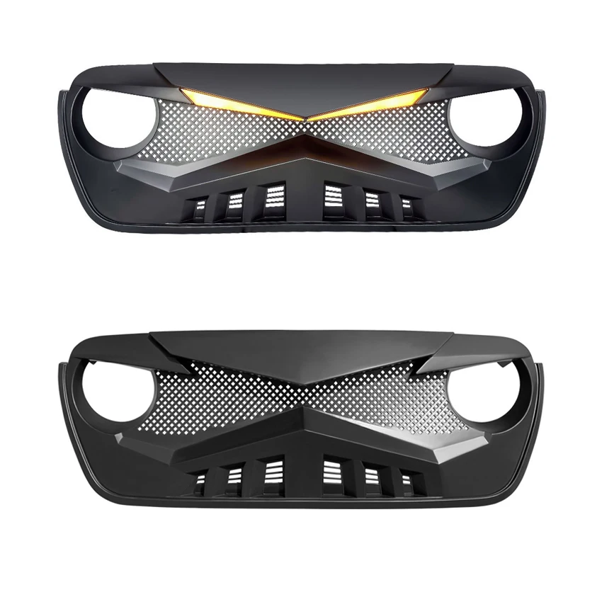 Racing Grills For Jeep Jl Jt Knight Model 2018-2023 Front Bumper Kidney Grille Hood Grilles Overlay Trim Car Accessories