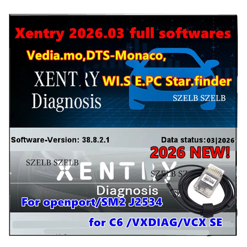 

Xentry 2026.03 Full Softwares Remote Install Service Vediamo DTS WIS EPC Starfinder with Tactrix Openport 2.0 J2534 Scanner Tool