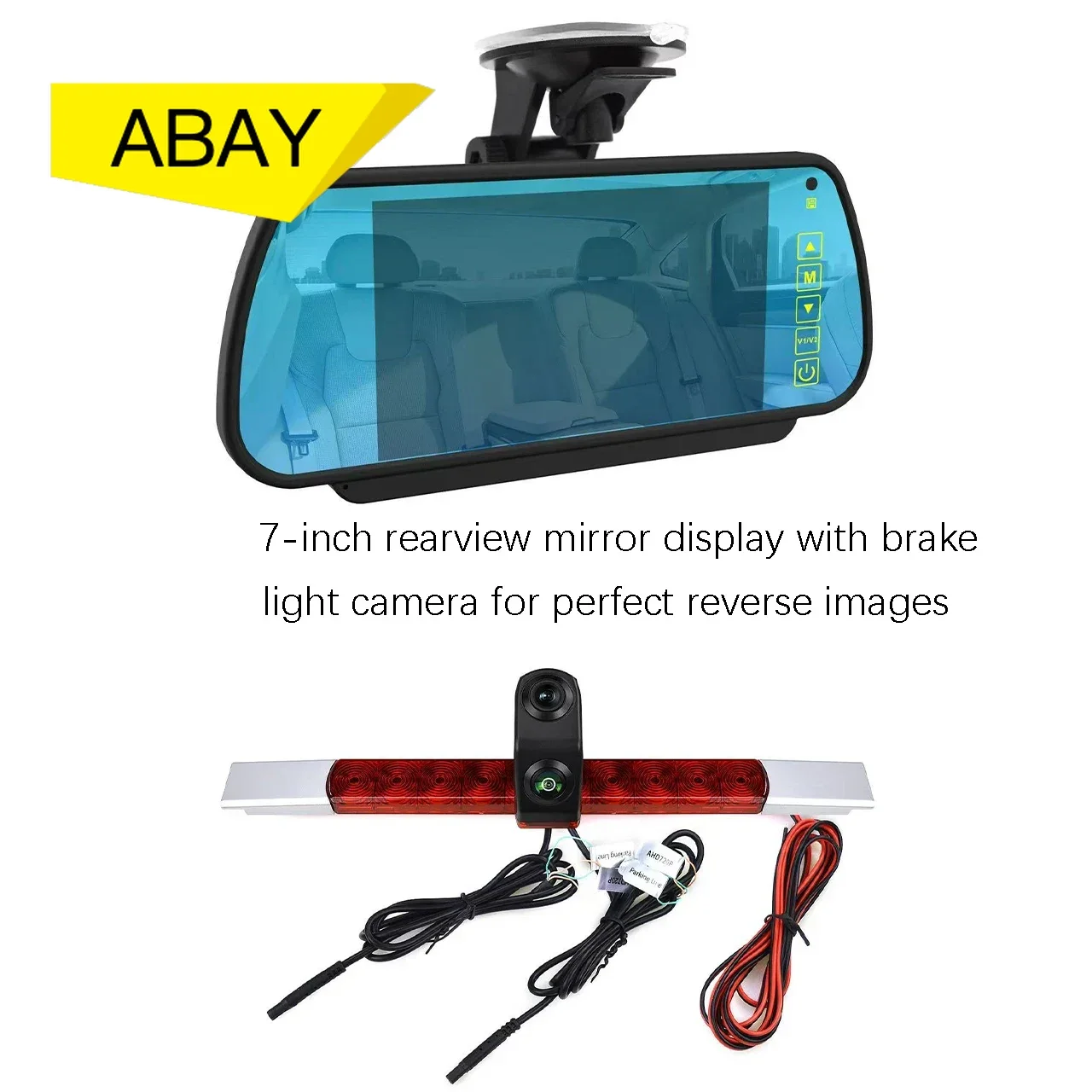 

Universal High Mount Brake Light Dual Lens Reversing Camera Kit for All Vehicle with Flat Rear Surfaces Parking Backup Camera