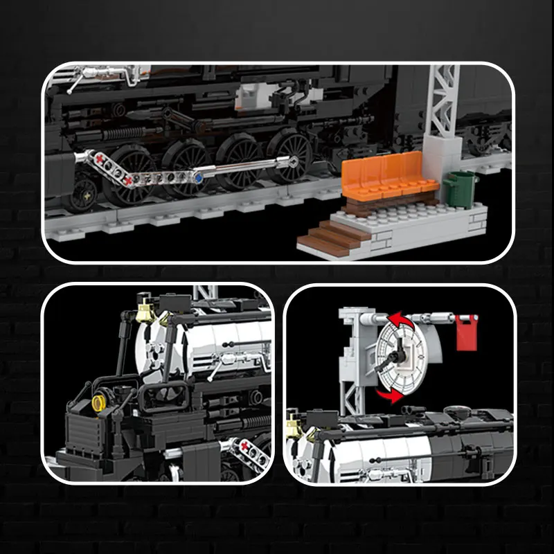 1186Pcs MOC City Technology Train Steam Transportation Vehicle Model Toys Building Blocks Bricks Birthday Gifts Kid Children DIY