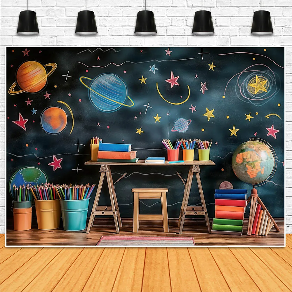 Mocsicka Blackboard Back To School Photography Background Student Classroom Book Kid Graduation Party Backdrop Photo Shoot Props