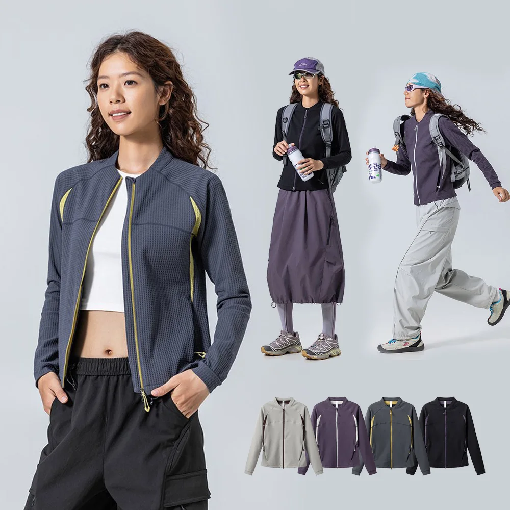 Women Outdoor Cycling Hiking Long Sleeve Sport Quick Dry T-shirt Spicy Girl Y2k Streetwear Slim Short T Shirt Coat Female Tshirt