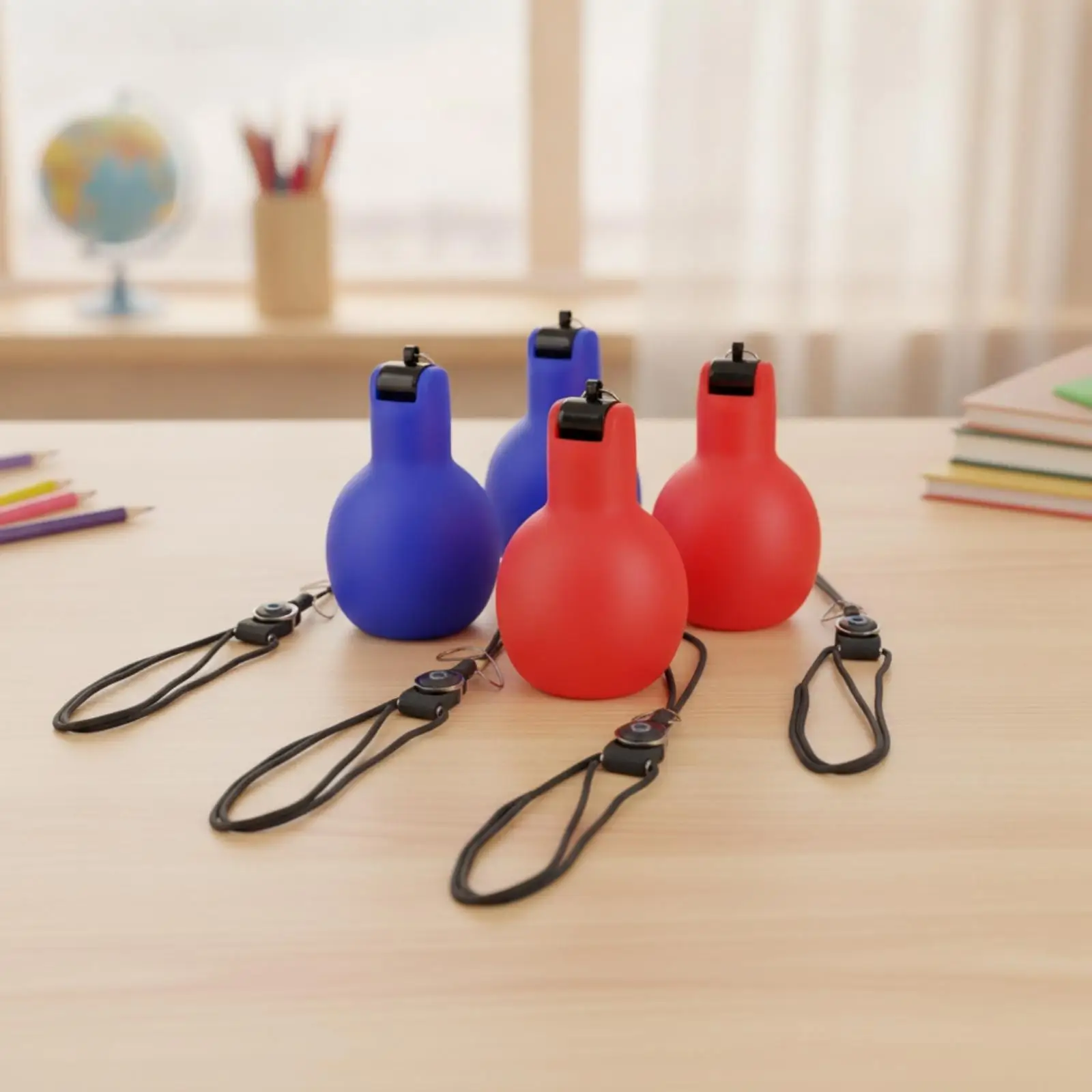 4 Pieces Compression Whistle with Lanyard Hygienic Compression Whistle Handheld for Referees, Dog Trainers, Sports Training, Gym