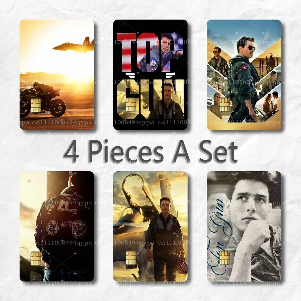 T-TOP GUN M-Maverick Card Skin Sticker for Credit Debit Card Adhesive Skin Ultra Thin Card Decal Sticker Wrap 4 Pieces Set