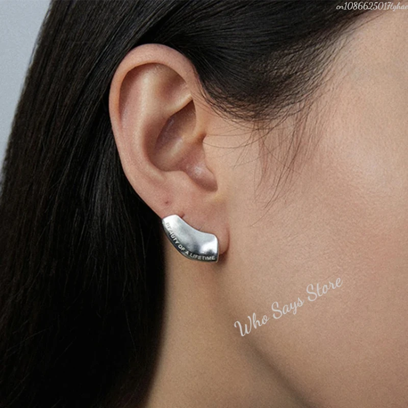 Wykwintne, modne kolczyki sztyfty z szczotkowanej stali w stylu cyberpunk dla kobiet i mężczyzn, akcesoria jubilerskie, prezenty na imprezę.