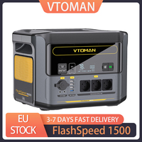 VTOMAN FlashSpeed 1500 Portable Power Station, 1548Wh LiFePO4 Battery, 1500W Output, 12V DC and 100W Type-C Ports, with 12 Ports