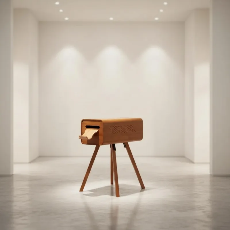 Retro Solid Wood Self-service Photo Booth Stand