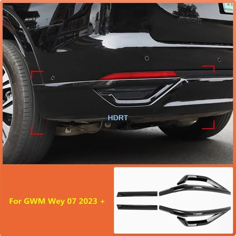 Car Style Rear Bumper Fog Light Cover Throat Strip Reflector Lamp Frame Decoration Accessories For Great Wall GWM Wey 07 2023 +