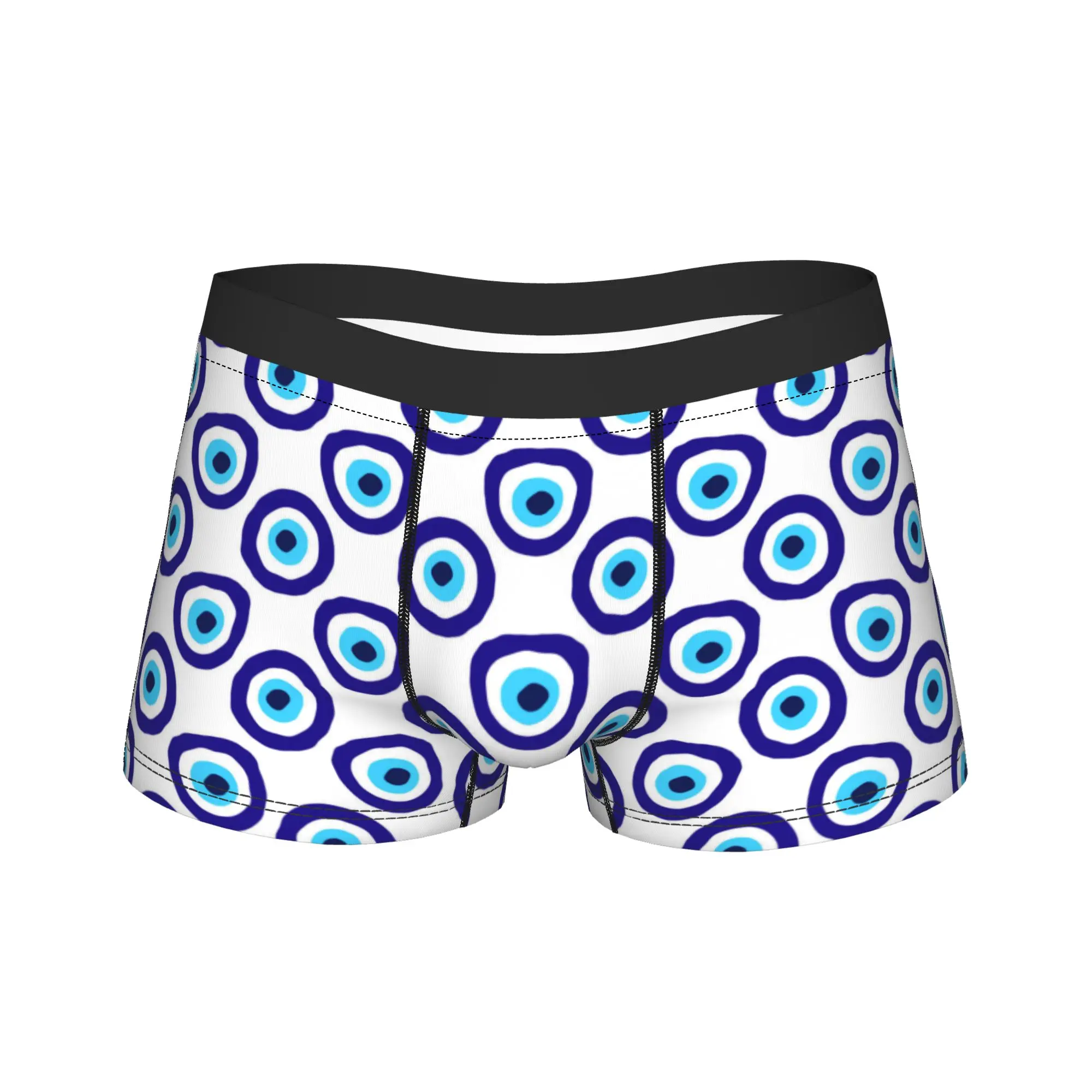 Custom Evil Eye Ethnic Pattern Mystic Greek Amulet Turkish Underwear Men Panties Soft Trend Trunk Trenky Shorts Briefs Plus Size